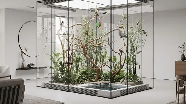Desain Rumah Minimalis dengan Kandang Burung Indoor