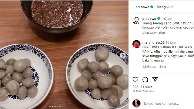 Jamuan cilok yang disajikan Prabowo saat menjadi kedatangan Ridwan Kamil. (Istimewa)