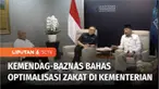 Menteri Perdagangan, Zulkifli Hasan menggelar pertemuan dengan pengurus Badan Amil Zakat Nasional atau Baznas di Kantor Kementerian Perdagangan, Jakarta, pada Senin (31/7) pagi. Pertemuan membahas layanan zakat karyawan langsung, sesuai Inpres, menge...