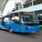 Badan Pengelola Transportasi Jabodetabek (BPTJ) dan Perum PPD, meresmikan tiga unit bus Jabodetabek Airport (JA) Connexion pada Jumat (7/12/2018). (Foto:Liputan6.com/Pramita T)