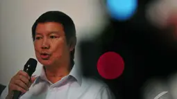Adik kandung Prabowo Subianto itu mempertanyakan motif kemunculan Allan Nairn pada tahun 2014 saat ini, Jakarta, Selasa (15/07/2014) (Liputan6.com/Johan Tallo)