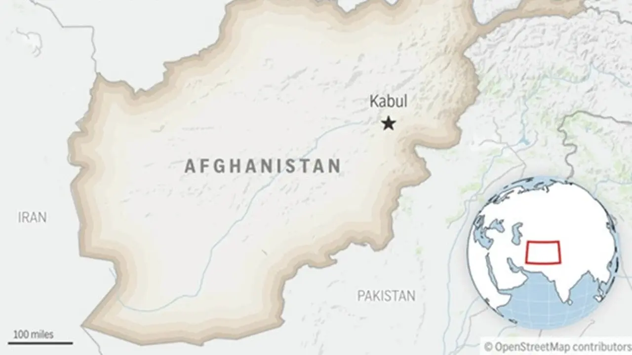 Peta lokasi Afghanistan dengan ibu kotanya, Kabul. (Dok. AP)