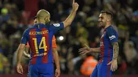 Javier Mascherano cetak gol perdana di Barcelona. (AFP/Lluis Gene)