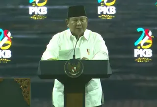 Presiden Prabowo Subianto Saat Pidato di Harlah PKB (Tangkapan Layar YouTube DPP PKB)