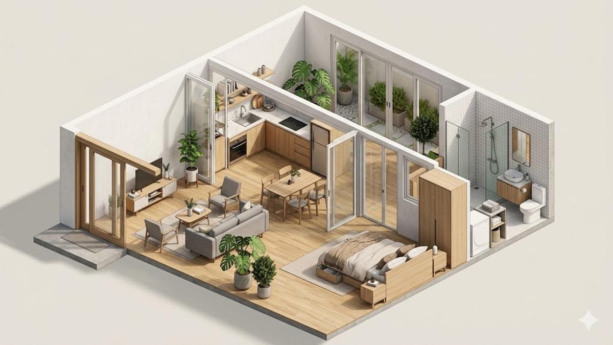 7 Denah Rumah 6x6 Modern Tanpa Banyak Dinding, Inspirasi Hunian Kecil agar Terasa Luas