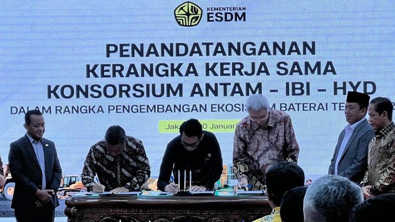 Antam, IBC, dan Huayou Perkuat Ekosistem Baterai EV Indonesia dengan Investasi Miliaran Dolar