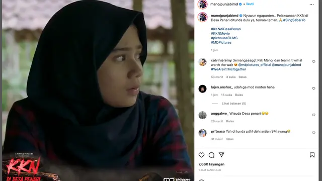 Unggahan Manoj Punjabi soal KKN Di Desa Penari. (Foto: Instagram @manojpunjabimd)