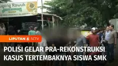 Kasus dugaan penembakan terhadap seorang siswa SMK Negeri 4 Semarang oleh anggota Polrestabes Semarang berinisial R terus didalami polisi. Selasa siang, aparat Polrestabes Semarang menggelar pra-rekonstruksi di tiga lokasi berbeda.