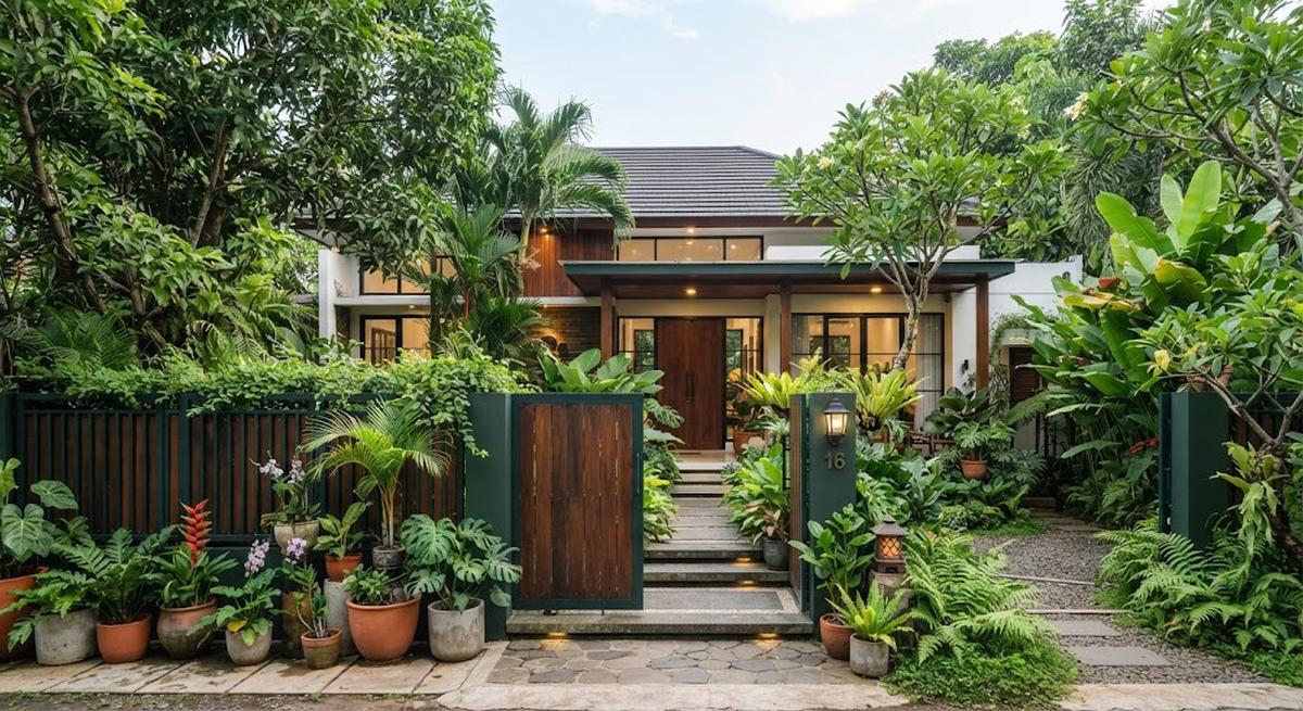 Warna cat pagar yang bikin rumah terasa sejuk dan bisa redam amarah ketika pulang model hijau tua