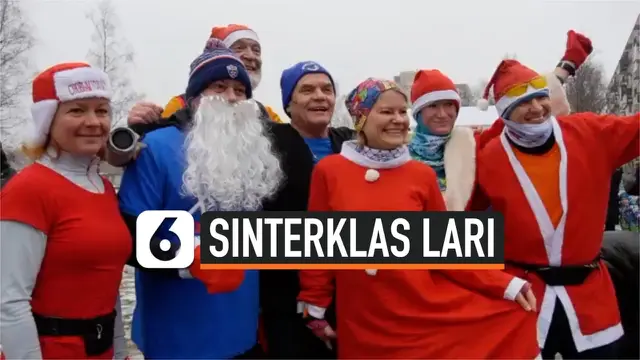 VIDEO: Unik! Lomba Lari Sinterklas Digelar di Rusia