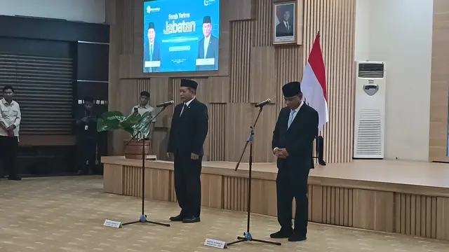 Acara serah terima jabatan (sertijab) menteri koperasi dari Budi Arie kepada Ferry Juliantono di Auditorium Kementerian Koperasi, Selasa (9/9/2025). (Foto: Liputan6.com/Maulandy R)