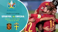 Piala Eropa Euro 2020 Spanyol vs Swedia. (Liputan6.com/Trie Yasni)