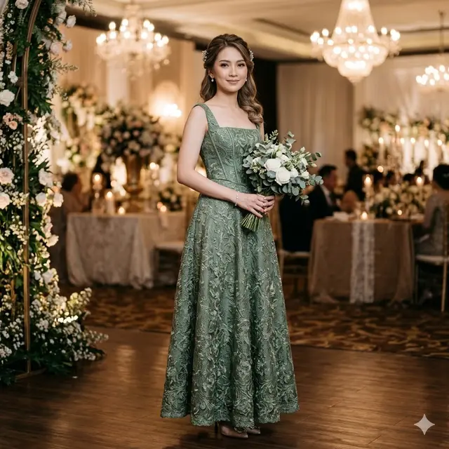Model Baju Bridesmaid Brokat yang Elegan