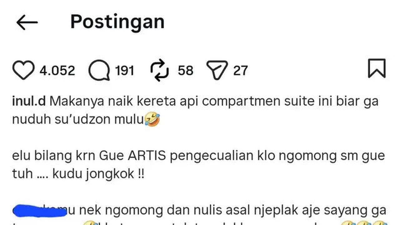 Inul Daratista Jengkel Dituding Gila Hormat, Gara-Gara Pramugara KAI Jongkok Saat Melayani