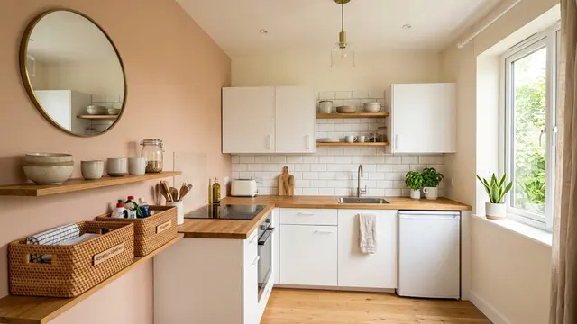 Dapur Terakota Pucat dan Krem