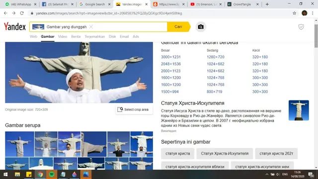 hasil penelusuran Yandex untuk patung Christ the Redeemer.