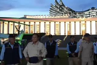 Presiden Prabowo berkunjung ke IKN. (Liputan6.com/Nanda Perdana Putra)