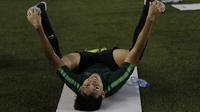 Witan Sulaeman setelah berlatih bersama Timnas Indonesia U-22 di Stadion Rizal Memorial, Manila, Jumat (22/11/2019). (Bola.com/Muhammad Iqbal ichsan)