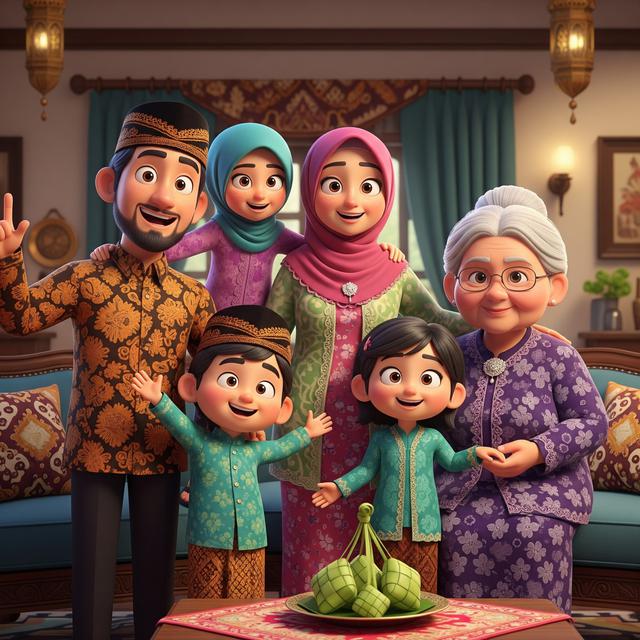  Foto zu 10 Prompt AI Kartun Foto Keluarga Saat Lebaran, Jadi Kenangan Unik 