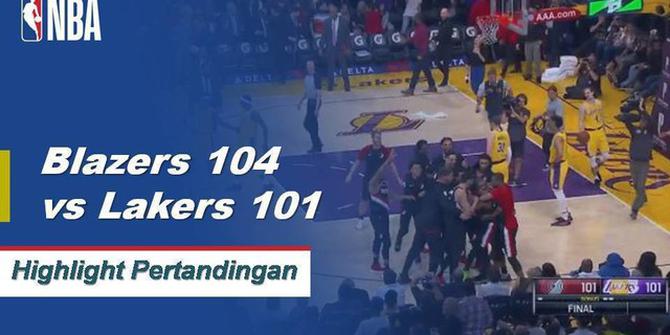 Cuplikan Hasil Pertandingan NBA : Trail Blazers 104 Vs Lakers 101