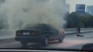 Kronologi Sedan Volvo Terbakar di Tol JORR