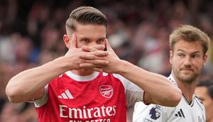 Viktor Gyokeres terus menunjukkan ketajamannya bersama Arsenal. Tanpa banyak sorotan, striker asal Swedia itu kini sudah mengoleksi 20 gol di semua kompetisi pada musim debutnya. (AP Photo/Kin Cheung)