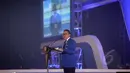 Ketum PAN, Zulkifli Hasan memberi sambutan dalam acara pembukaan Rakernas PAN di Jakarta, Rabu (6/5). Dalam acara itu juga dilantik Pengurus Dewan Pimpinan Pusat Partai Amanat Nasional Periode 2015-2020. (Liputan6.com/Faizal Fanani)