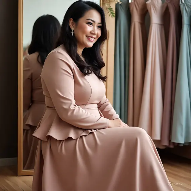 Model Long Dress untuk Orang Gemuk