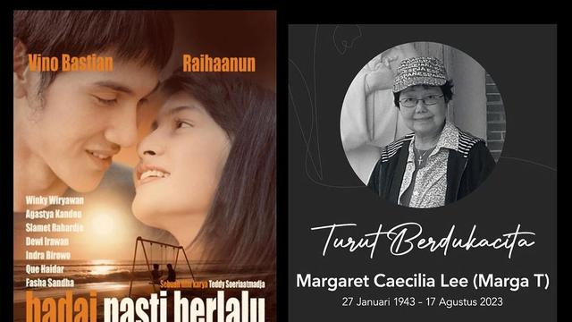 Ungkapan dukacita Vino G. Bastian atas meninggalnya Marga T. (Foto: Dok. Instagram @vinogbastian__)