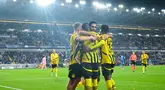 Borussia Dortmund sukses menghajar Club Brugge tiga gol tanpa balas dalam laga matchday 1 League Phase Liga Champions 2024/2025 di Stadion Jan Breydel, Kamis (19/9/2024) dini hari WIB. (AFP/Nicolas Tucat)