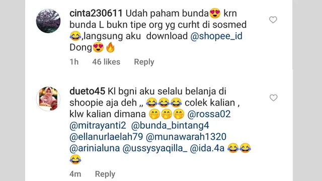 Komentar netizen di akun Instagram Lesti Kejora