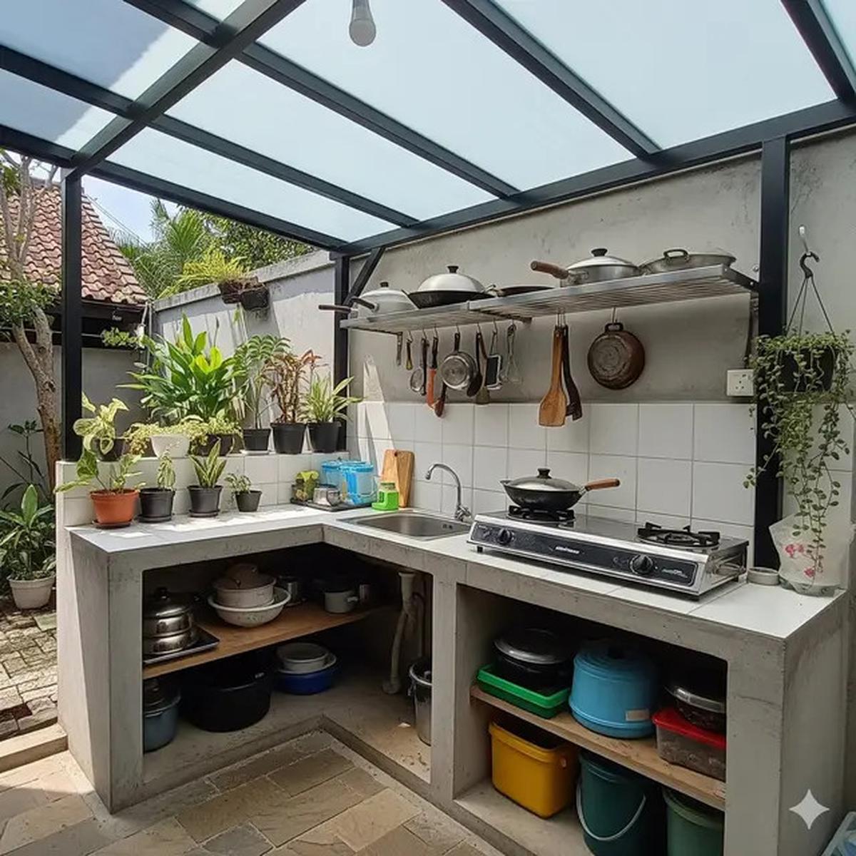 10 Inspirasi Dapur Outdoor Sederhana di Pekarangan Rumah Kecil Tren 2025, Hemat Budget