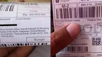 Potret nama nyeleneh penerima paket (sumber: Instagram/wkwkland_real)