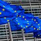 Ilustrasi bendera Uni Eropa di kantor pusatnya di Brussels (AP Photo)