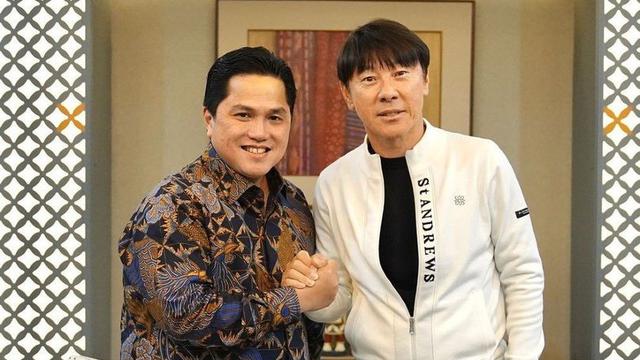 Erick Thohir dan Shin Tae-yong. (c) Instagram @erickthohir