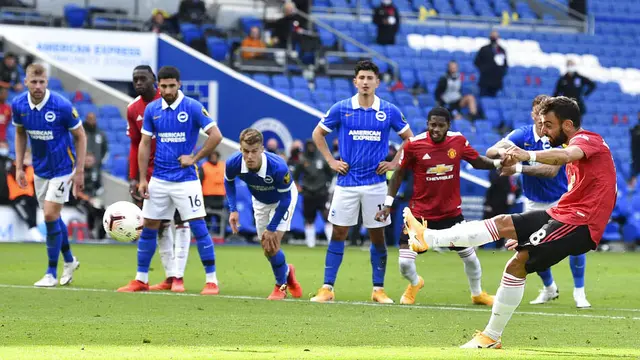 Drama Gol Usai Peluit Panjang, Manchester United Tundukkan Brighton Hove Albion