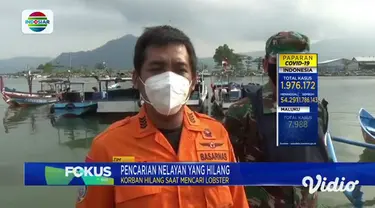 Tim SAR gabungan dari Basarnas, Polair, TNI AL, dan nelayan setempat terus berupaya melakukan pencarian dua nelayan yang hilang di kawasan Teluk Prigi Trenggalek, Jawa Timur. Kedua nelayan dilaporkan hilang saat menyelam mencari lobster.