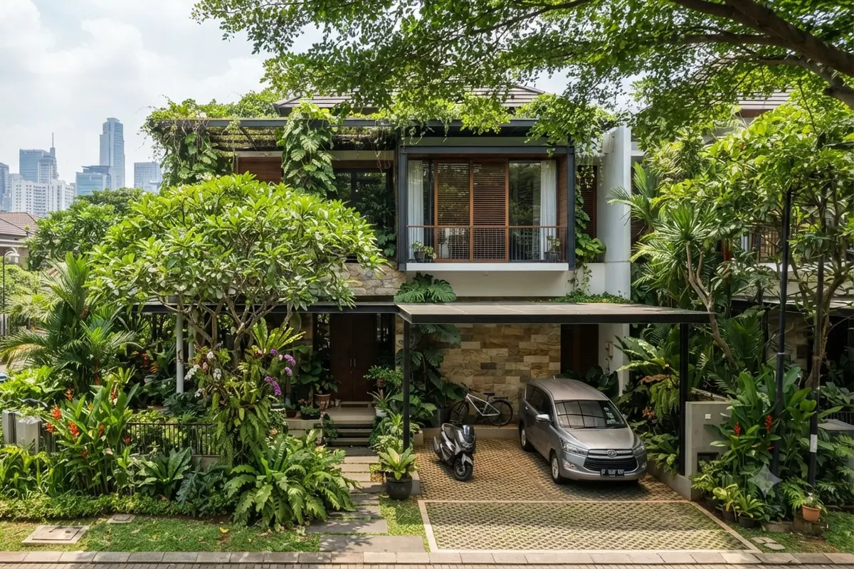 Ide Desain Rumah Rimbun untuk Perumahan Panas yang Teduh dan Tetap Rapi Nyaman