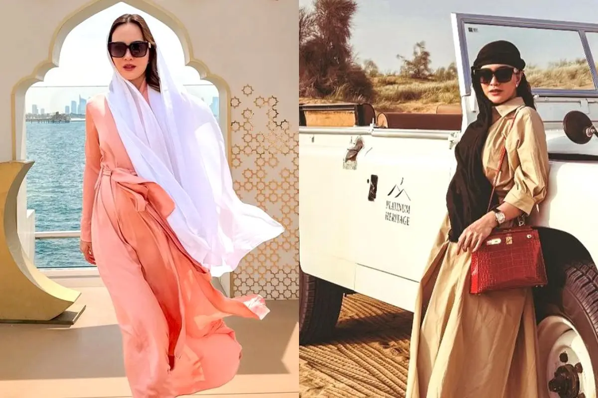 6 Gaya Santun Shandy Aulia Dibalut Kerudung dan Sorban saat Libur Lebaran di Dubai