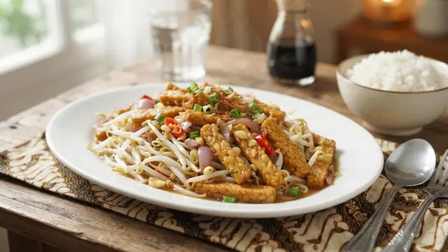 Tumis Tempe Tauge Saus Tiram Sederhana