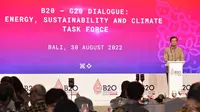 Sekretaris Jenderal Kementerian Energi dan Sumber Daya Mineral (ESDM) Rida Mulyana saat menghadiri acara Dialog Business 20 G20 (B20-G20) di Nusa Dua Bali, Selasa (30/8).