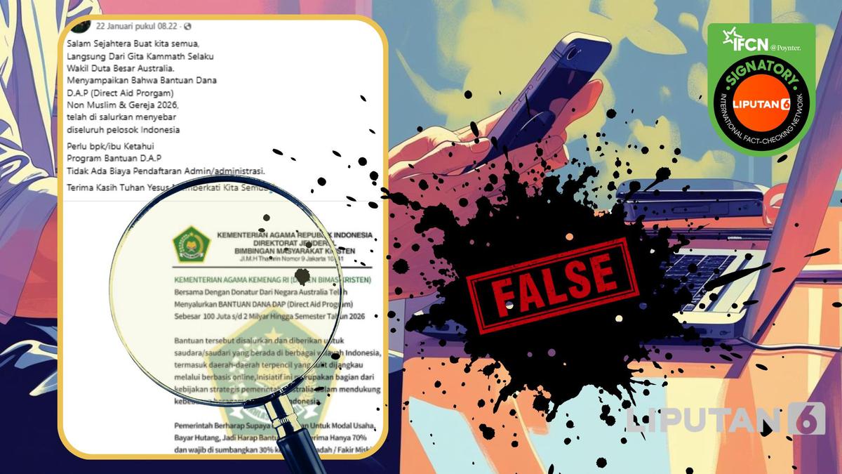 Cek Fakta: Tidak Benar Link Pendaftaran Bantuan Dana Non Muslim dan Gereja 2026 Lewat WhatsApp