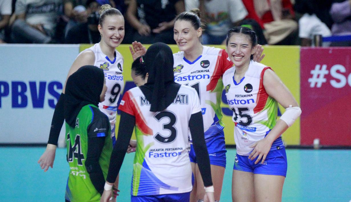 Pada set kedua, Jakarta Pertamina Fastron mencoba bangkit. Namun, Bandung BJB Tandamata mampu meredam perlawanan Jakarta Pertamina Fastron. (Dok. Proliga)