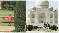 Pangeran William datang berdua dengan istrinya, sementara Diana tanpa Pangeran Charles saat berpose di depan Taj Mahal (Reuters)