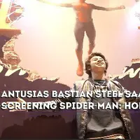 Seperti ini antusias Bastian Steel saat hadir di Oppo Screening film Spider-Man: Homecoming.