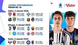 Jadwal Live Streaming Serie A Pekan Ke-18, Tayang di Vidio.