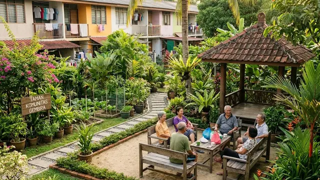 Kebun Komunal dengan Area Santai