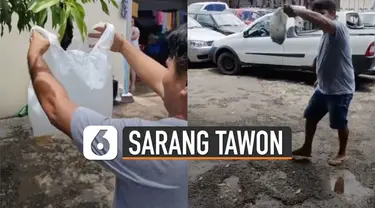 Setelah terbungkus seutuhnya, ia menarik dahan dan berlari agar tak diserang.