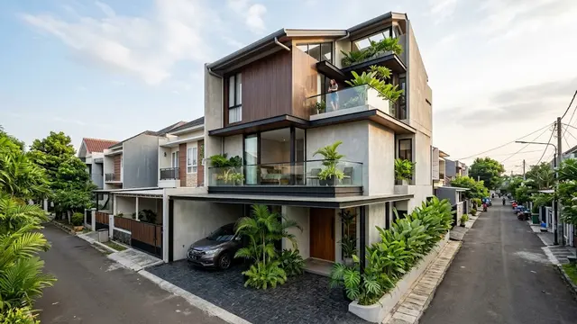 Desain Rumah Inovatif untuk Kavling Kecil dan Memanjang/AI Generated