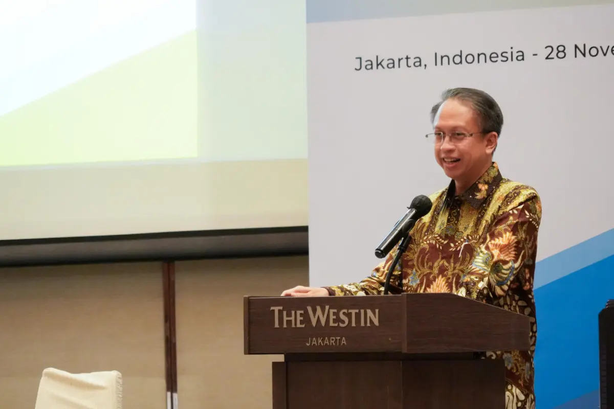 Deputi Bidang Koordinasi Kerja Sama Ekonomi Internasional Edi Prio Pambudi saat pertemuan ke-9 ASEAN-OECD GRPN bertema “Shaping the Future: Building Better Regulations for Tomorrow” di Jakarta, Indonesia. (Foto: ekon.go.id)